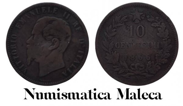 Italia 10 Centimes 1866, Km11 Circ