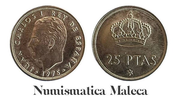 España 25 Pesetas 1975, Km808 Unc