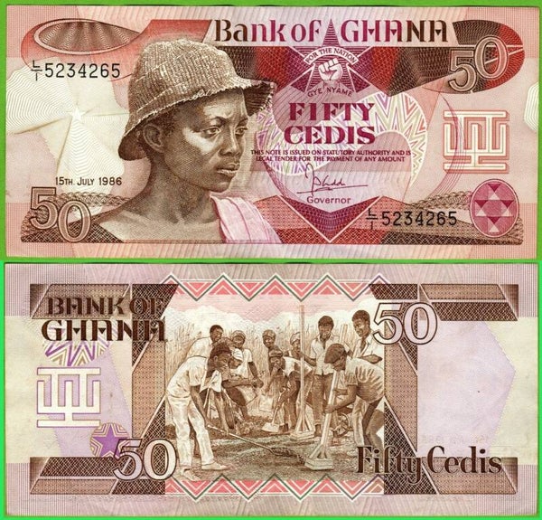 Ghana 50 Cedis 1986, P-25c Aunc