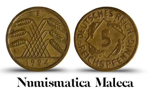 Alemania Weimer 5 Pfnning 1934-E, Km39 VF