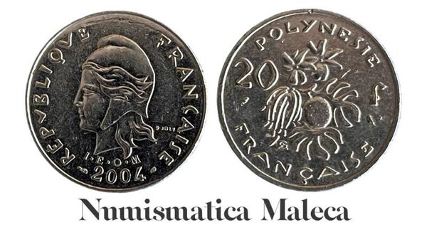 Polinesia Francesa 20 Francs 2004, Km9 XF