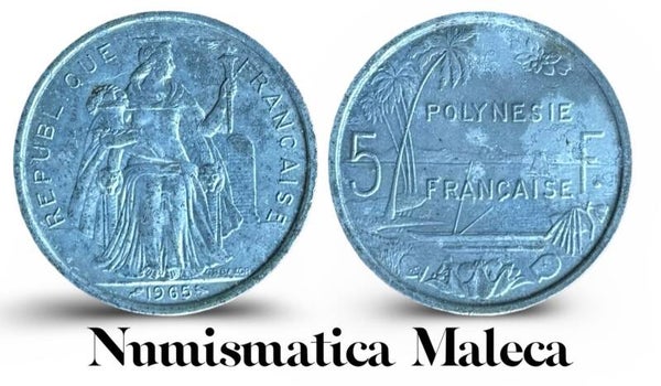 Polinesia Francesa 5 Francs 1965, Km4 Fina