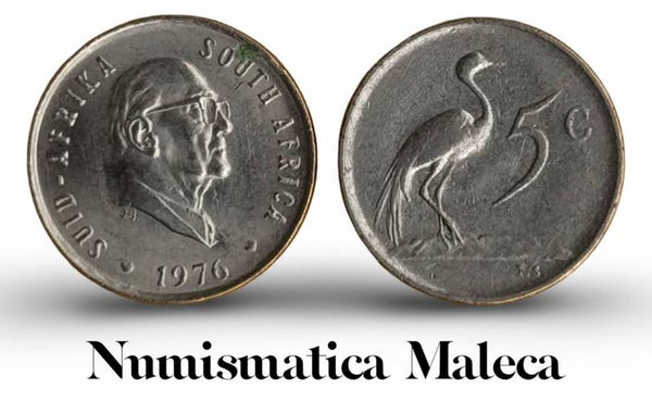 South Africa 5 Cents 1976 Km84 VF