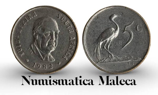 South Africa 5 Cents 1982, Km111 VF