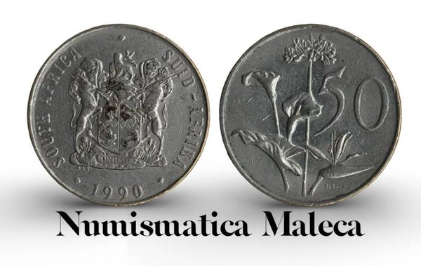 South Africa 50 Cents 1990, Km87 VF