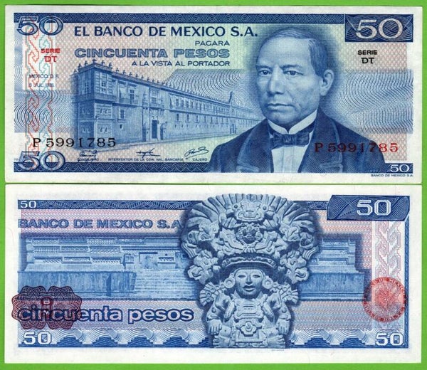 Mexico 50 Pesos 1976, P-65b.DT Prefix-DT Unc