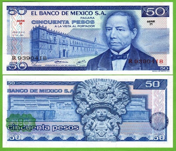 Mexico 50 Pesos 1973, P-65a.H PRefix-H Unc