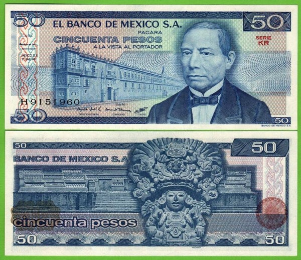Mexico 50 Pesos 1981, P-73a.KR Prefix-KR Unc