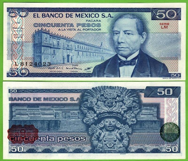 Mexico 50 Pesos 1981, P-73a.LM Prefix-LM Unc
