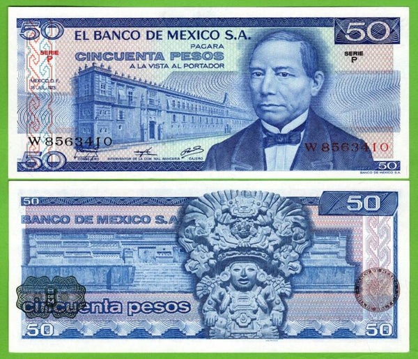 Mexico 50 Pesos 1973, P-65a.P PRefix-P Unc