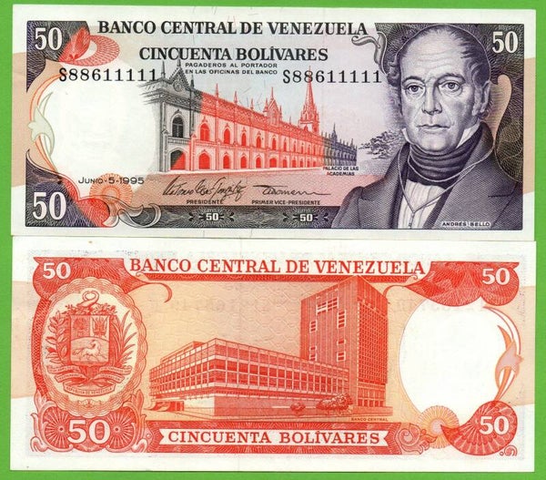 Venezuela 50 Bolivares 1995, P-65 S-Prefix Unc
