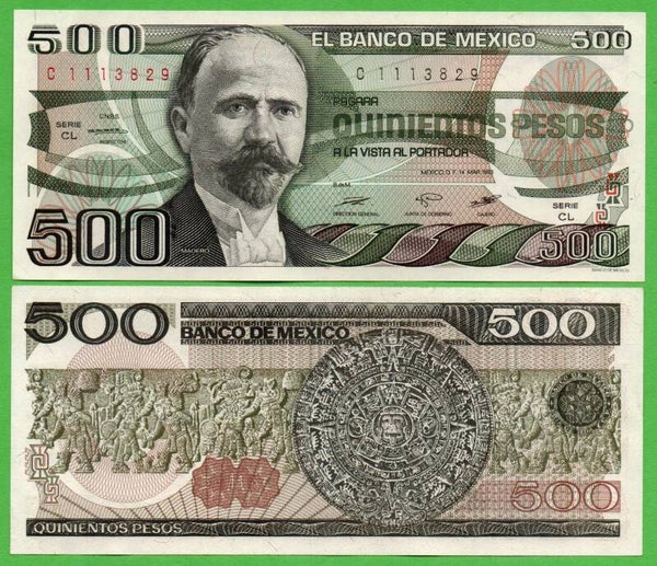 Mexico 500 Pesos 1983, P-79a.CL PRefix-CL Aunc