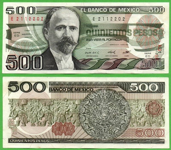 Mexico 500 Pesos 1984, P-79b.ED PRefix-ED Aunc
