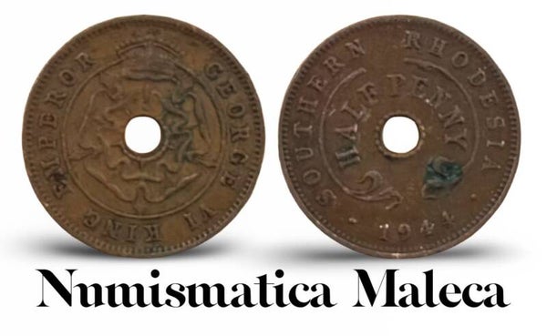 Rhodesia del Sur 1/2 Penny 1944, Km14a Fina