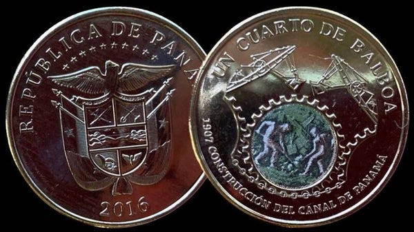 PANAMA 25 CENTESIMOS 2016, (CONSTRUCCION CANAL PANAMA) UNC