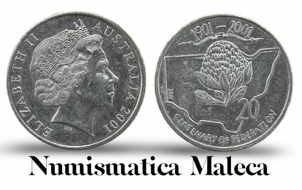 Australia 20 Cents 2001, Km550 Fina
