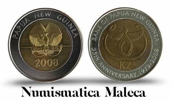 Papua Nueva Guinea 2 Kina 2008, Km51.2 Unc