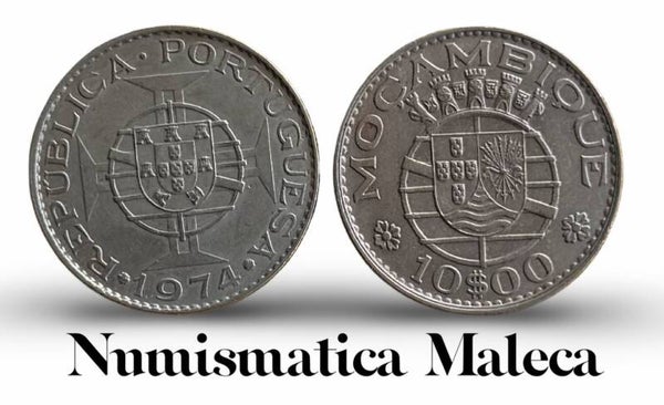 Mocambique 10 Escudos 1974, Km79b Fina