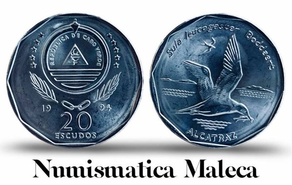 Cabo Verde 20 Escudos 1994, Km30 Unc
