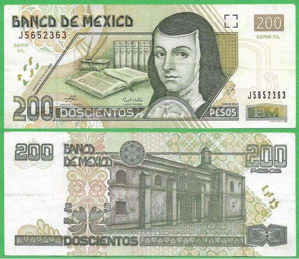 Mexico 200 Pesos, 2006 P-119e Serie DL Juana de Asbaje XF