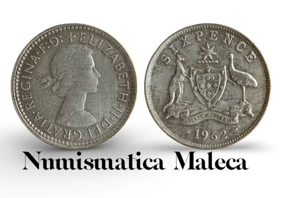 Australia 6 Pence 1962, Km58 Plata