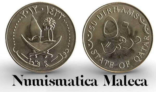 Qatar 50 Dirhams 2012, Km15a Aunc