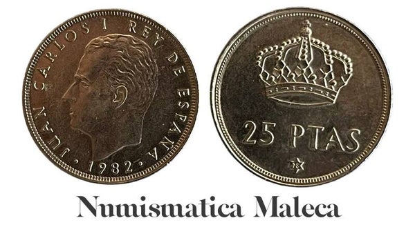 España 25 Pesetas 1982, Km824 Unc