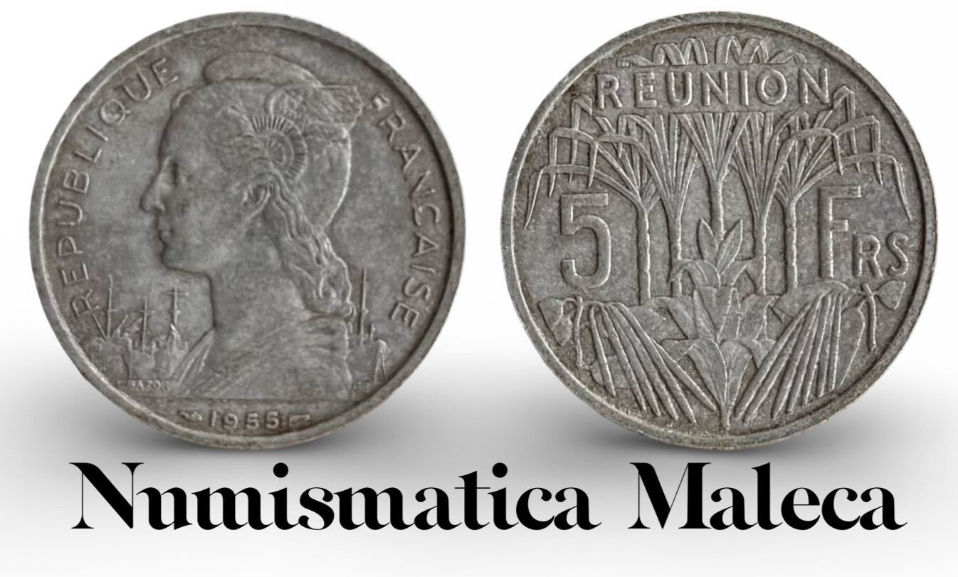 Reunion 5 Francs 1955, Km9 Rara