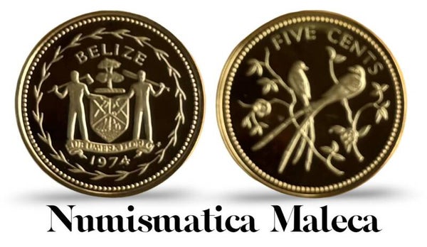Belize 5 Cents 1974, Km39 Proof Unc