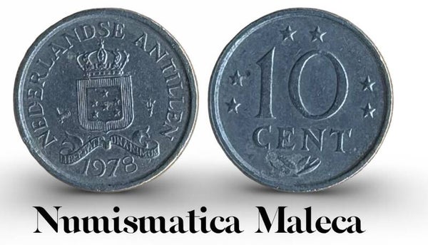 Antillas Holandesa 10 Cents 1978, Km10 VF