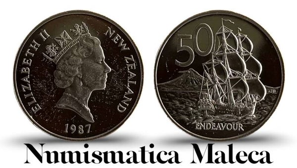Nueva Zelanda 50 Cents 1987, Km63 Proof Unc