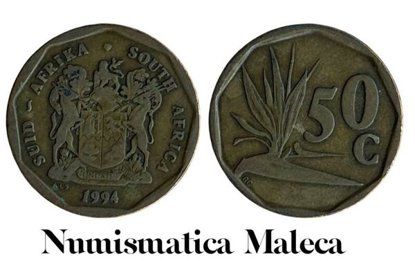 South Africa 50 Cents 1994, Km137 VF
