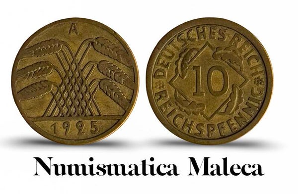 Alemania Weimer 10 Pfennig 1925-A Km33 VF