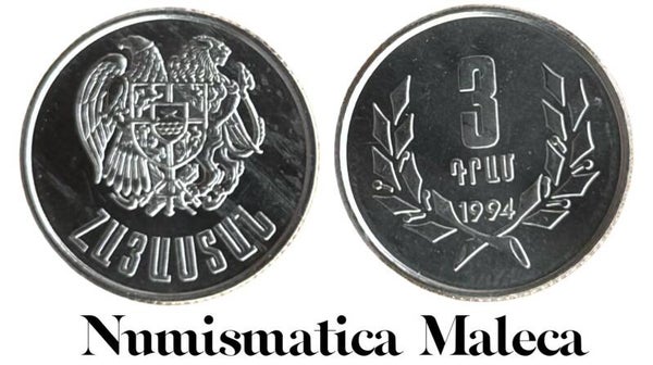 Armenia 3 Dram 1994, Km55 Unc
