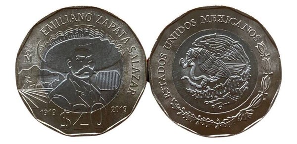 Mexico 20 Pesos 2019 (EMILIANO ZAPATA,CENTENARY OF THE DEAD)