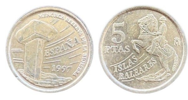 España 5 Pesetas 1997, (ISLAS BALBARES)