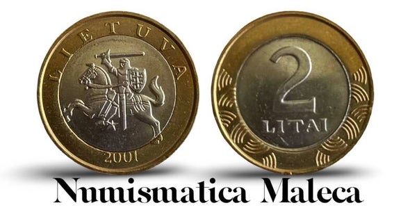 Lithuania 2 Litai 2001, Km112, Unc