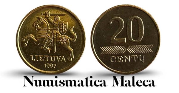 Lithuania 20 Centu 1997 Km107, Unc