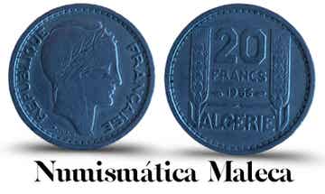 Algeria 20 Francs 1956, Km91 fina