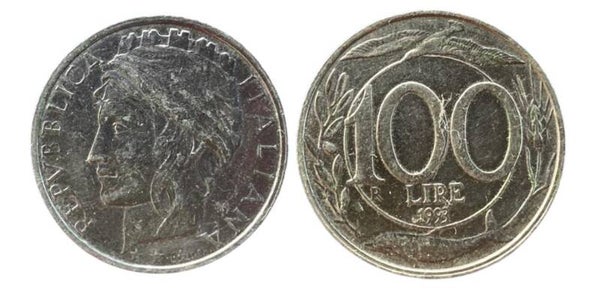 Italia 100 liras 1993 (europa)