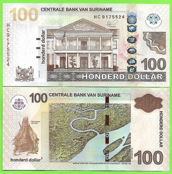 Suriname 100 Dollars 2019, UNC, P-166 uNC