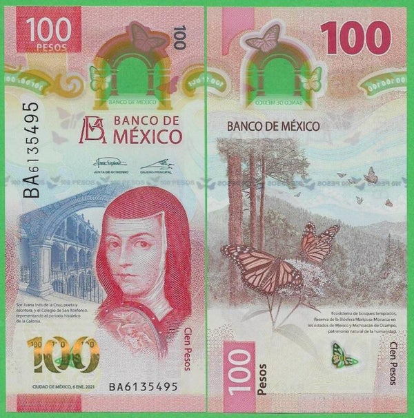 Mexico 100 Peso 2021, P-new Prefix-BA Unc