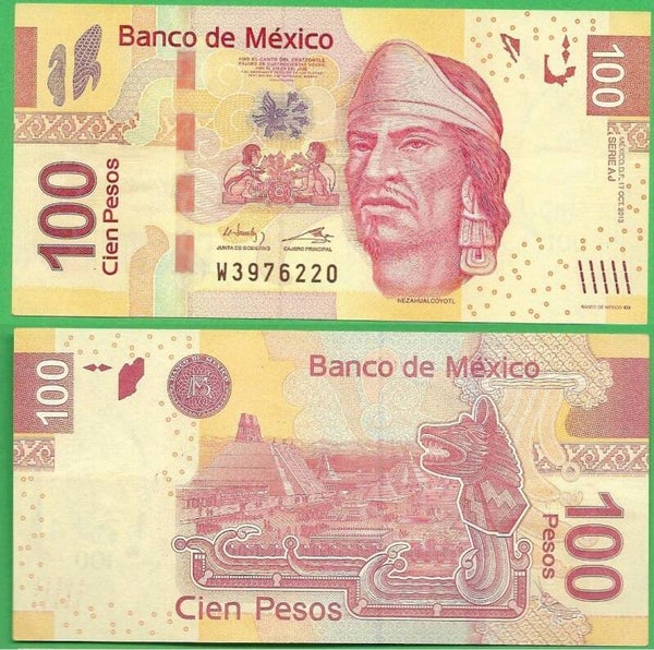 Mexico 100 Pesos, 2013 P-124aj Serie AJ Unc