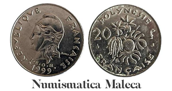 Polinesia Francesa 20 francs 1999, Km9 Xf