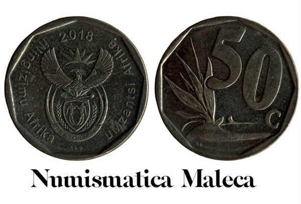 South Africa 50 Cents 2018, Km554 VF