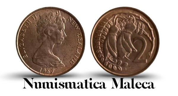 Nueva Zelanda 2 Cents 1967, Km32.2 Xf