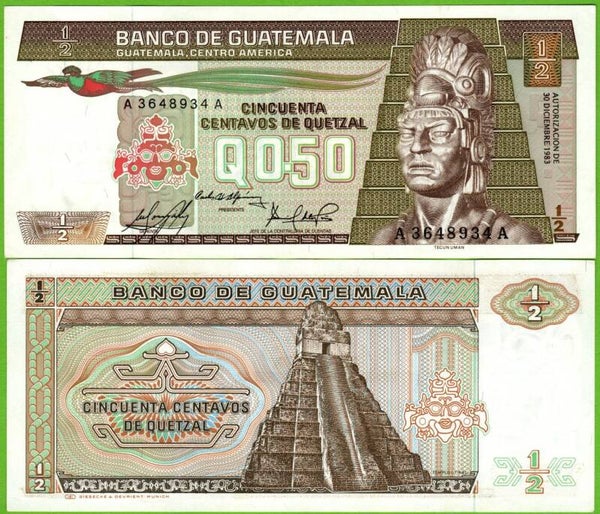 Guatemala 1/2 Quetzal 1983, P-51e aUnc
