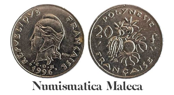 Polinesia Francesa 20 Francs 1996, Km9 XF