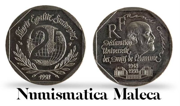 Francia 2 Francs 1998, Km1213 Aunc