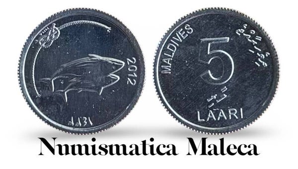 Islas Maldivas 5 Laari 2012, Km114 Unc
